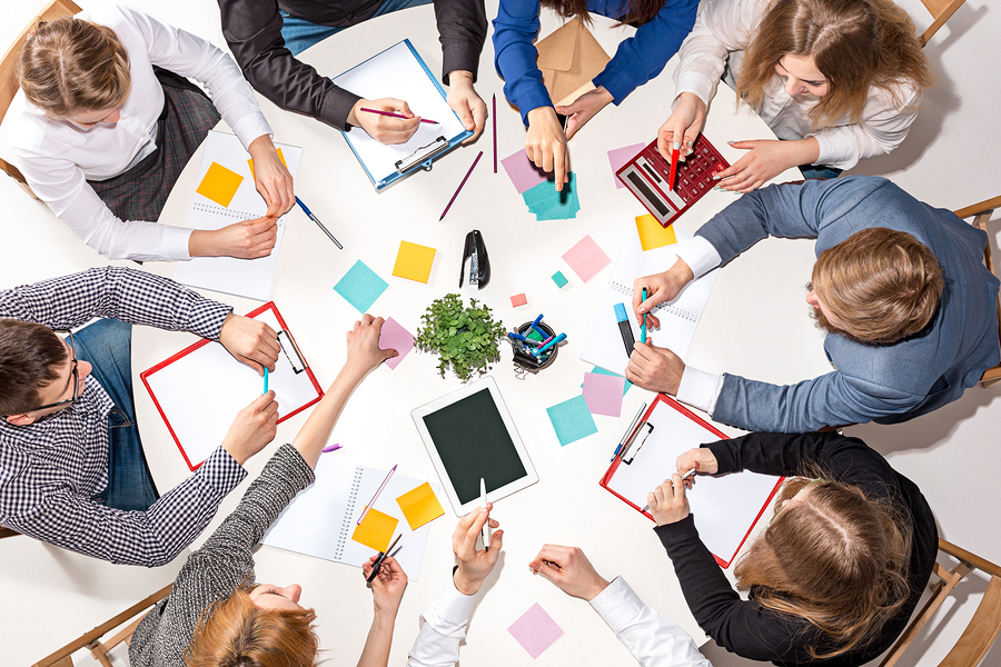 One benefit of collaborative office spaces is that it encourages teamwork.